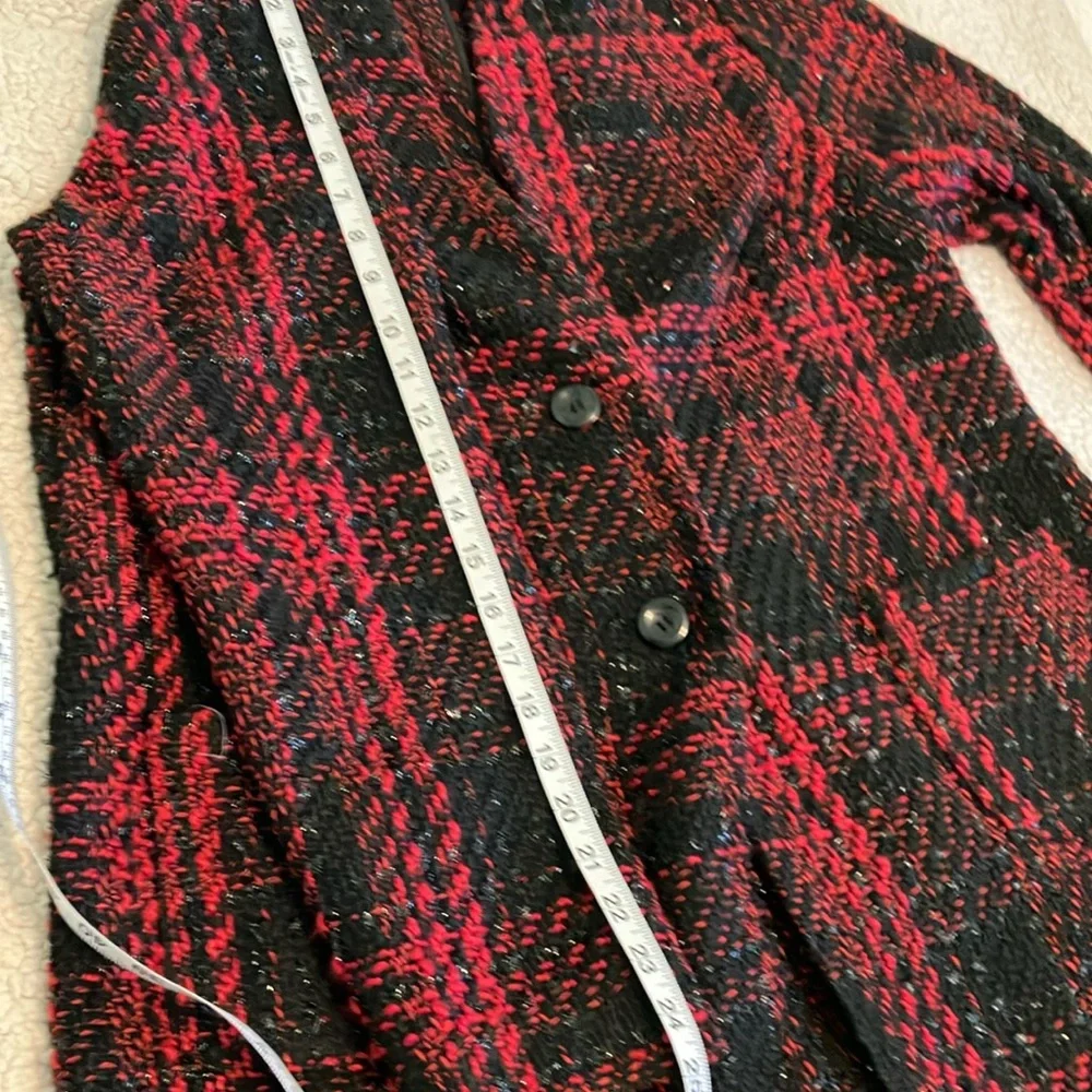 Lane Bryant Red and Black Plaid Blazer - Picture 7 of 9